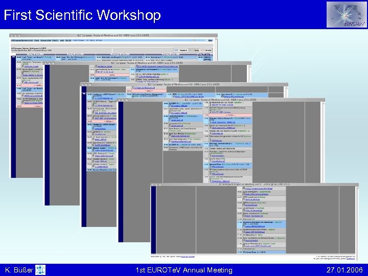 First Scientific Workshop K. Büßer 1 st EUROTe. V Annual Meeting 27. 01. 2006