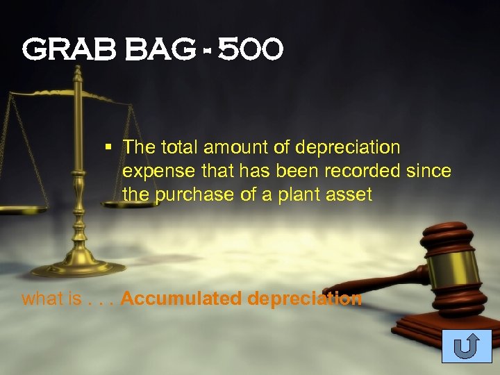 GRAB BAG - 500 § The total amount of depreciation expense that has been