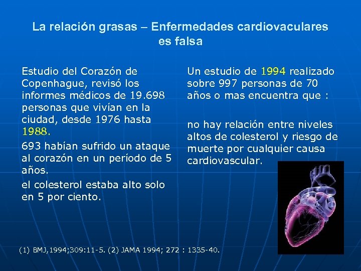 La relación grasas – Enfermedades cardiovaculares es falsa Estudio del Corazón de Copenhague, revisó