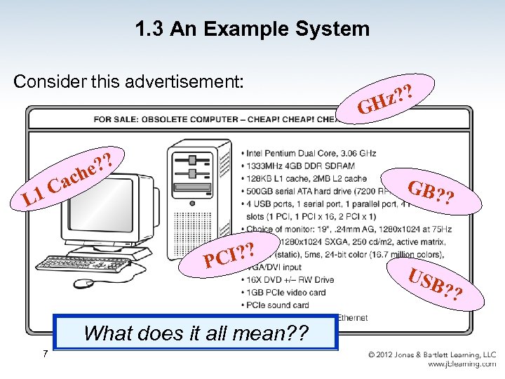 1. 3 An Example System Consider this advertisement: z? ? H G e? ?