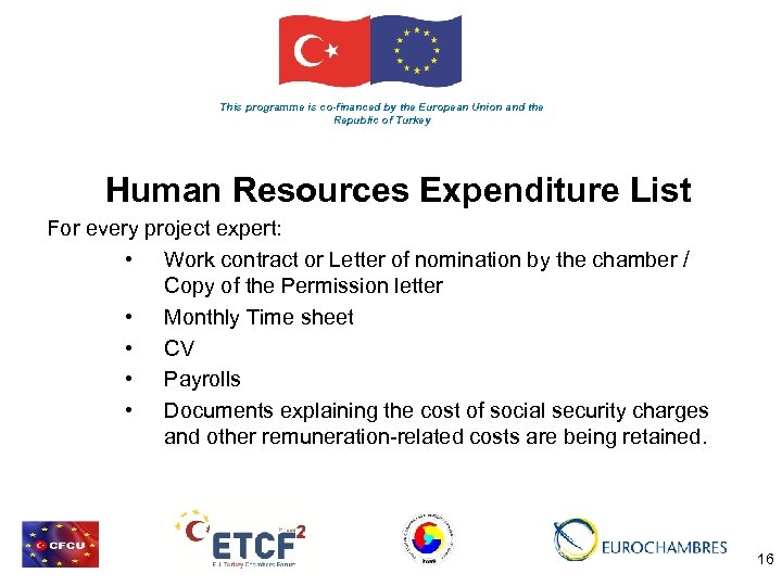 This programme is co-financed by the European Union and the Republic of Turkey Human