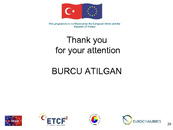 This programme is co-financed by the European Union and the Republic of Turkey Thank