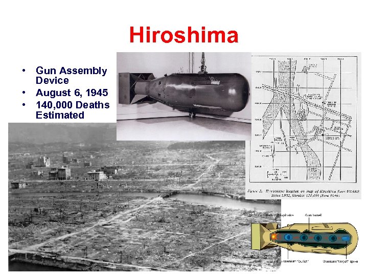Hiroshima • Gun Assembly Device • August 6, 1945 • 140, 000 Deaths Estimated