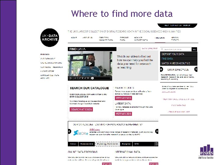 Where to find more data 