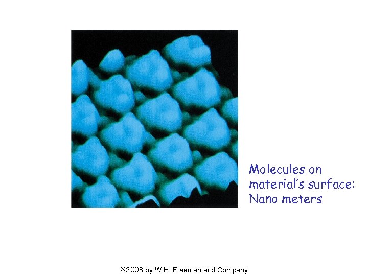 Molecules on material’s surface: Nano meters © 2008 by W. H. Freeman and Company