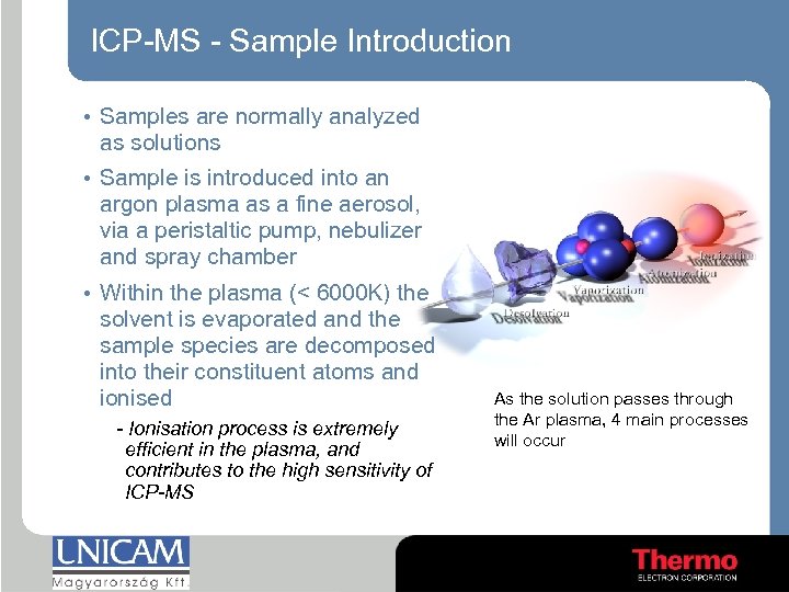 ICP-MS - Sample Introduction • Samples are normally analyzed as solutions • Sample is