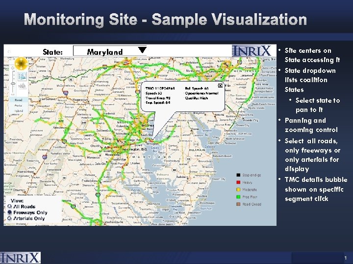 • Site centers on State accessing it • State dropdown lists coalition States