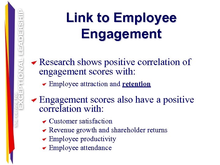 Link to Employee Engagement Research shows positive correlation of engagement scores with: Employee attraction