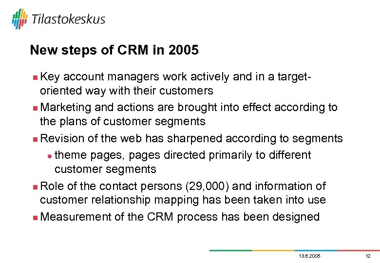 New steps of CRM in 2005 Key account managers work actively and in a