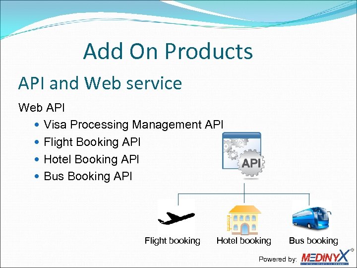 Add On Products API and Web service Web API Visa Processing Management API Flight