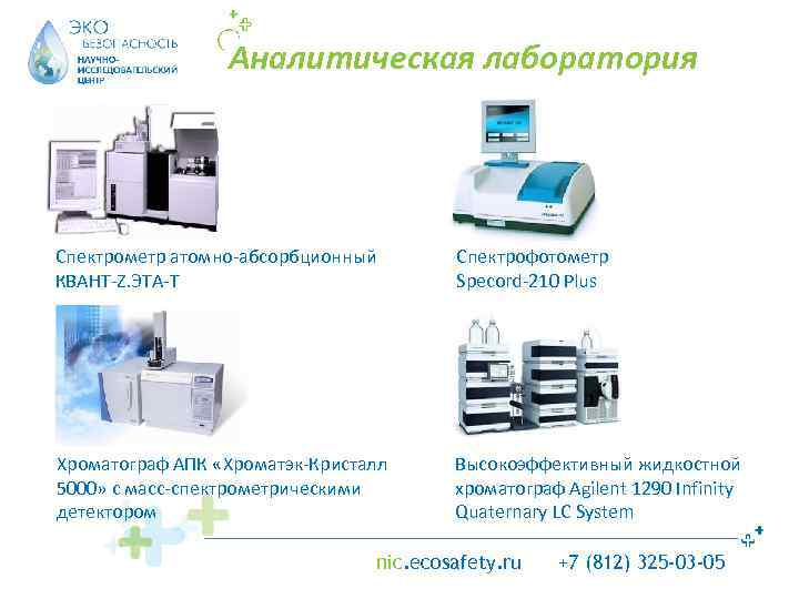 Аналитическая лаборатория Спектрометр атомно-абсорбционный КВАНТ-Z. ЭТА-Т Спектрофотометр Specord-210 Plus Хроматограф АПК «Хроматэк-Кристалл 5000» c