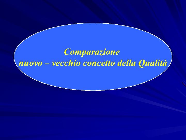 Comparazione nuovo – vecchio concetto della Qualità 