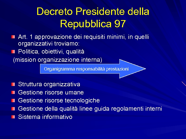 Decreto Presidente della Repubblica 97 Art. 1 approvazione dei requisiti minimi, in quelli organizzativi
