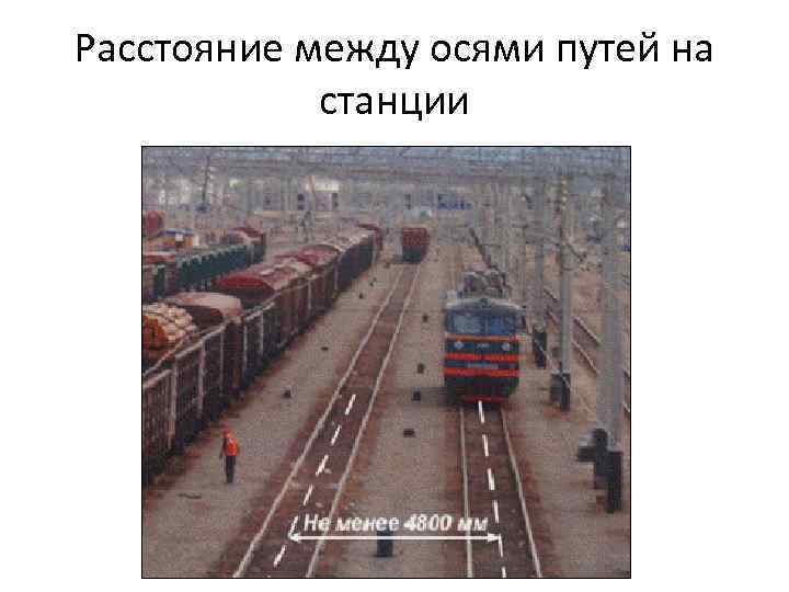 Расстояние между осями путей на станции 