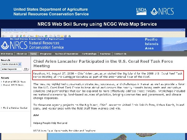 NRCS Web Soil Survey using NCGC Web Map Service 