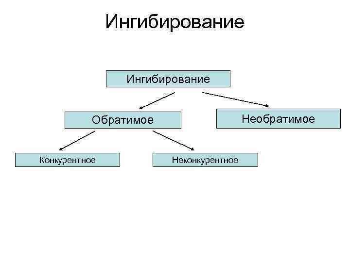 Ингибирование Необратимое Обратимое Конкурентное Неконкурентное 