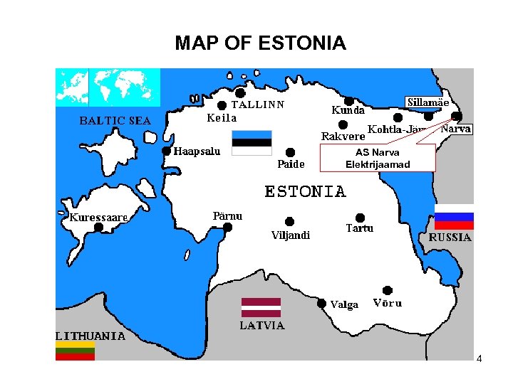 MAP OF ESTONIA AS Narva Elektrijaamad 4 