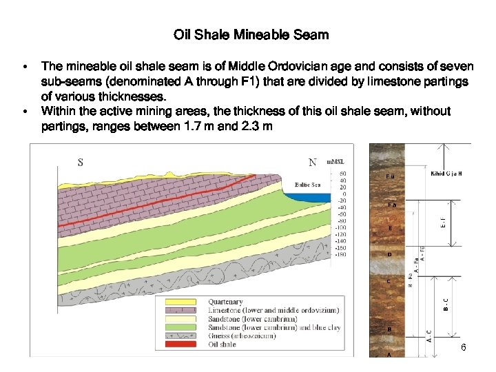 Oil Shale Mineable Seam • • The mineable oil shale seam is of Middle