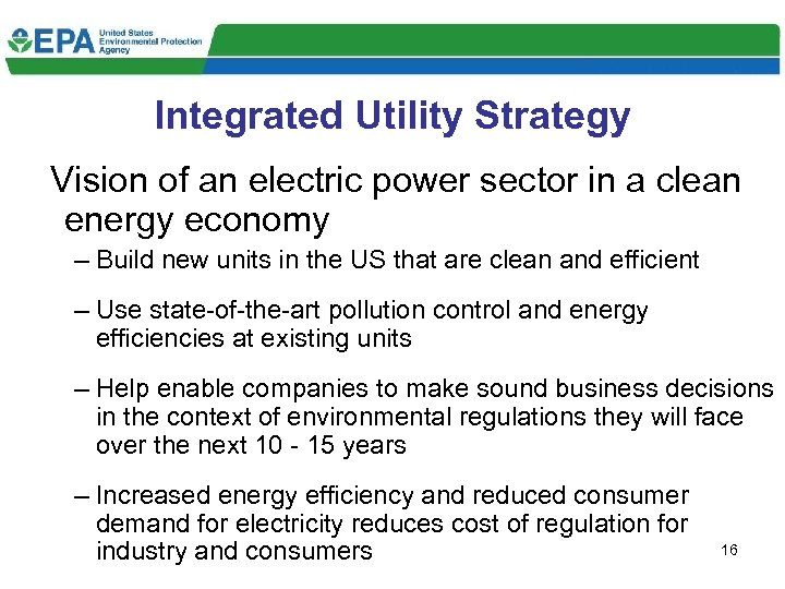 Integrated Utility Strategy Vision of an electric power sector in a clean energy economy