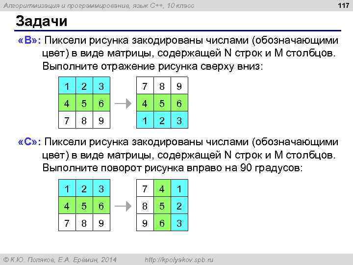 Алгоритмизация и программирование, язык C++, 10 класс 117 Задачи «B» : Пиксели рисунка закодированы