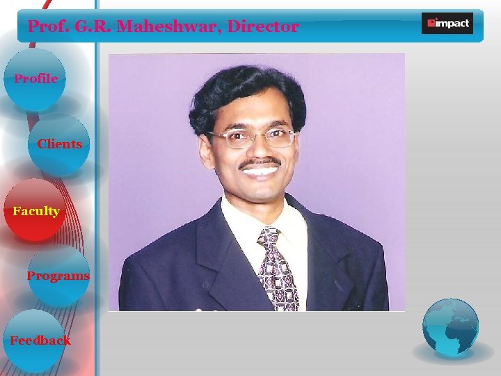 Prof. G. R. Maheshwar, Director Profile Clients Faculty Programs Feedback 