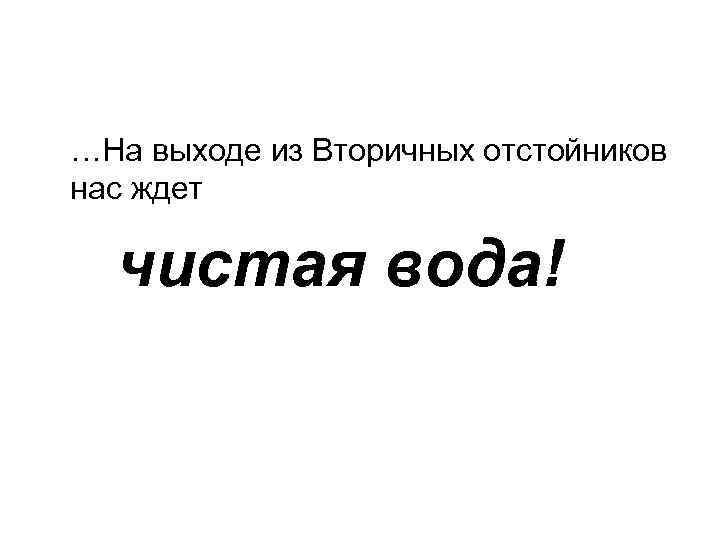  …На выходе из Вторичных отстойников нас ждет чистая вода! 