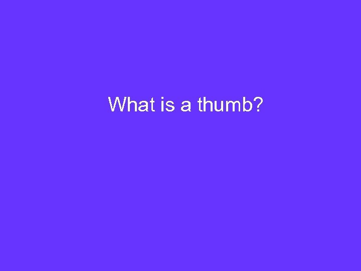 What is a thumb? 