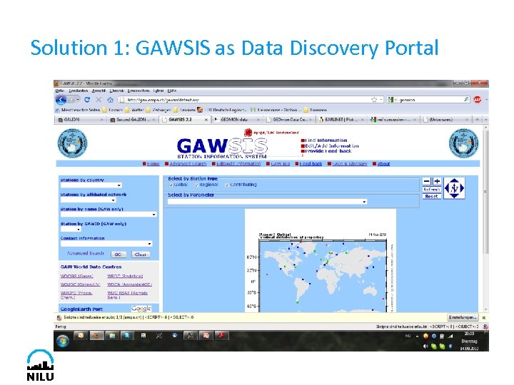 Solution 1: GAWSIS as Data Discovery Portal 