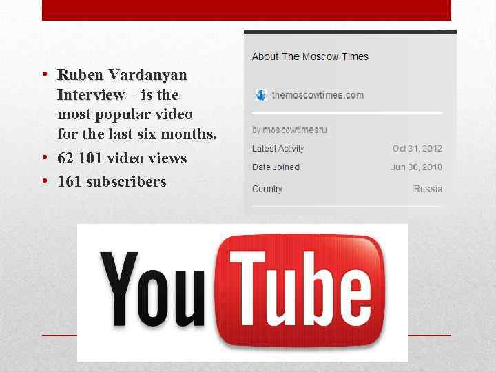  • Ruben Vardanyan Interview – is the Interview most popular video for the