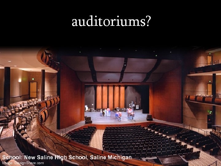 auditoriums? School: New Saline High School, Saline Michigan Image: Design. Share. com 