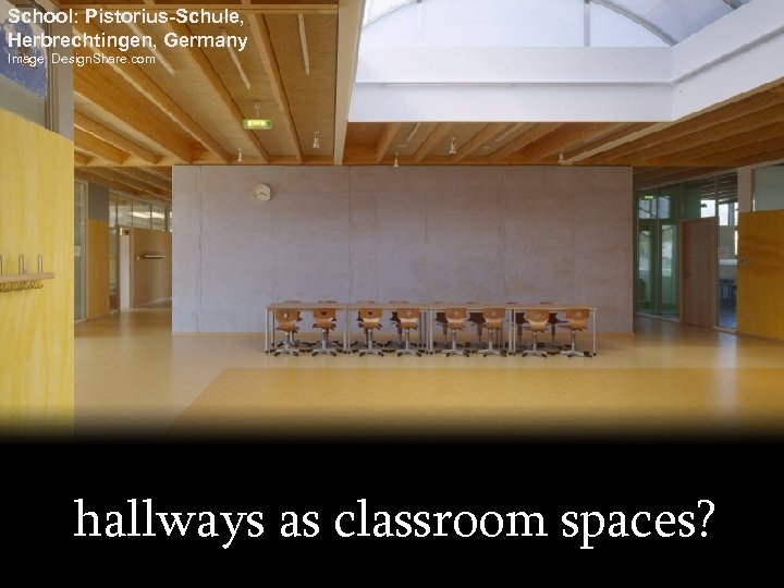School: Pistorius-Schule, Herbrechtingen, Germany Image: Design. Share. com hallways as classroom spaces? 