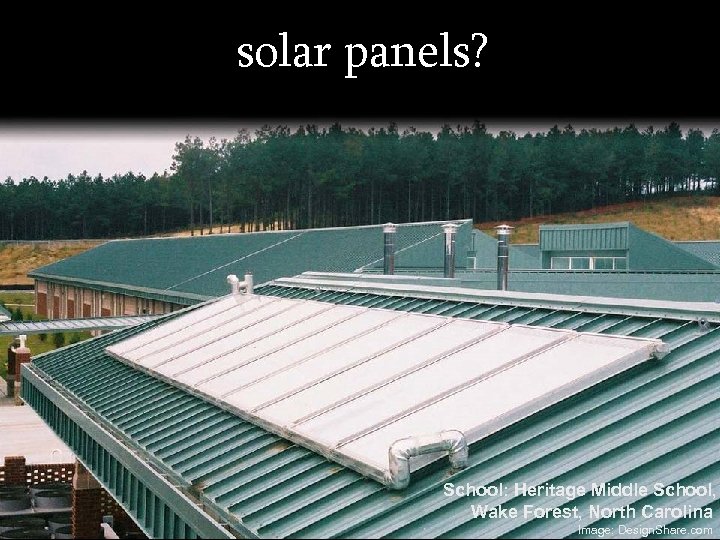 solar panels? School: Heritage Middle School, Wake Forest, North Carolina Image: Design. Share. com