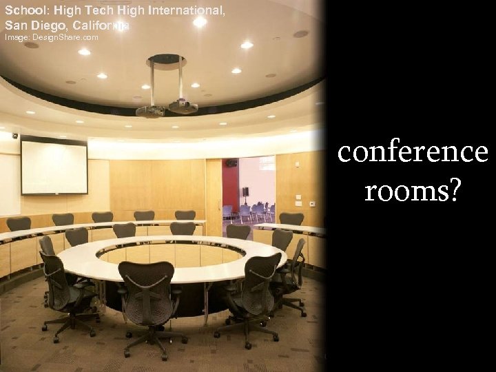 School: High Tech High International, San Diego, California Image: Design. Share. com conference rooms?