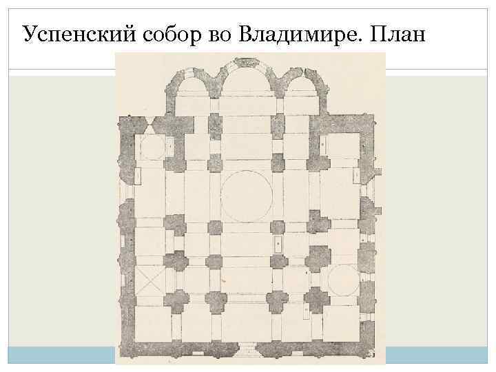Успенский собор во Владимире. План 