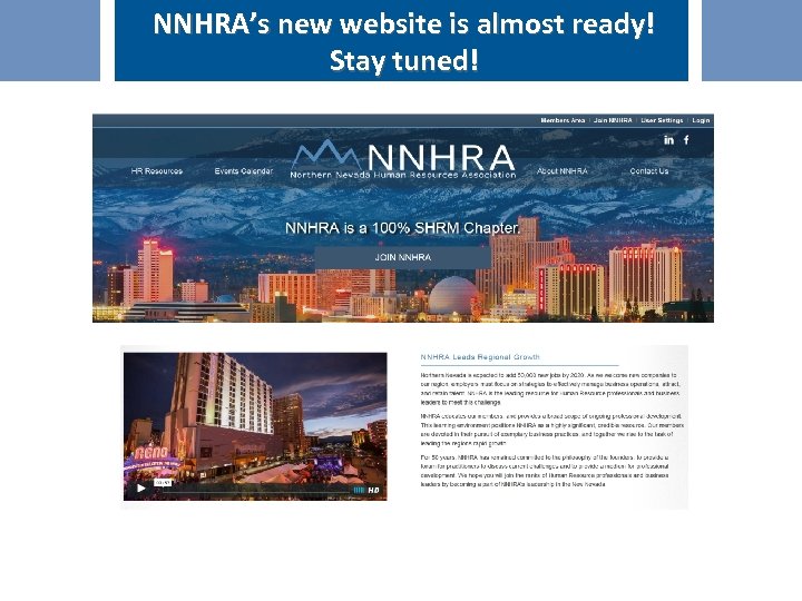 NNHRA’s new website is almost ready! Stay tuned! ©SHRM 2016 