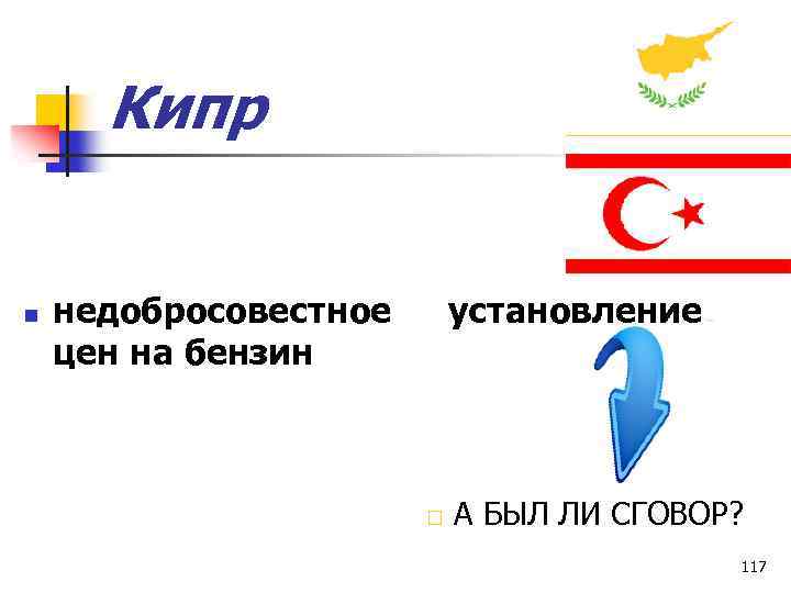 Кипр n недобросовестное цен на бензин установление А БЫЛ ЛИ СГОВОР? 117 