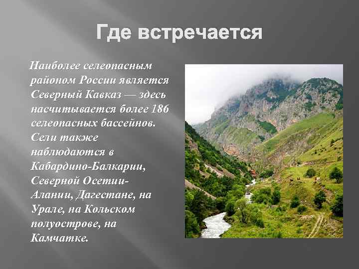 Вы проживаете в селеопасном районе находясь дома. Сели где встречаются в России. Сели в России где. Сели в России районы. Природное сообщество КБР.