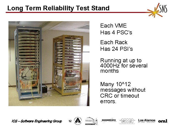 Long Term Reliability Test Stand Each VME Has 4 PSC’s Each Rack Has 24