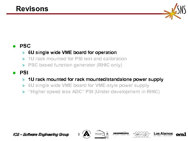 Revisons l PSC » 6 U single wide VME board for operation » 1