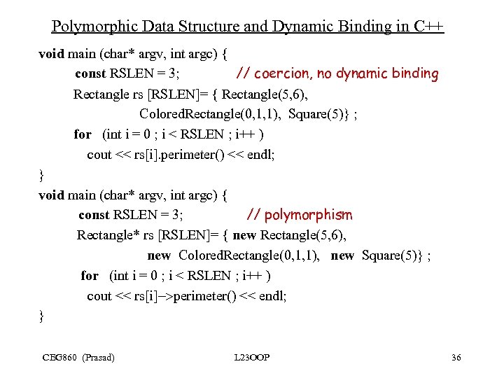 Polymorphic Data Structure and Dynamic Binding in C++ void main (char* argv, int argc)