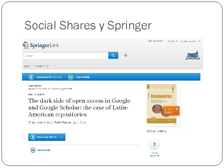 Social Shares у Springer 