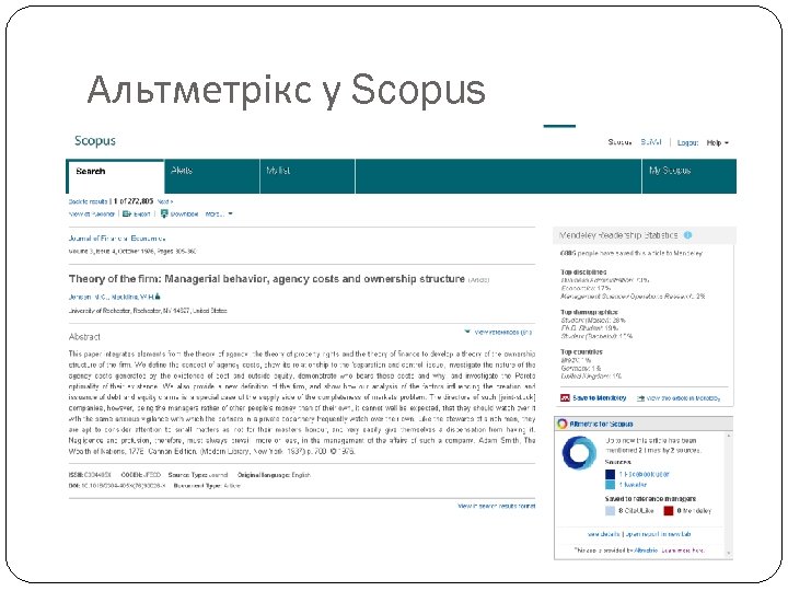 Альтметрікс у Scopus 