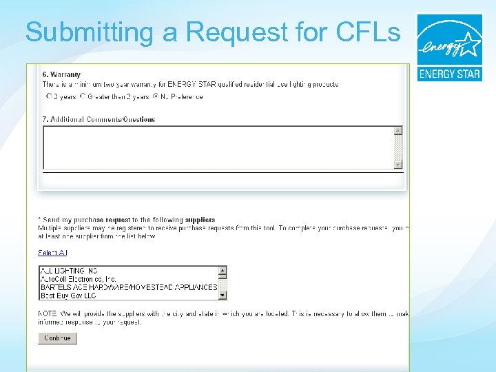 Submitting a Request for CFLs 