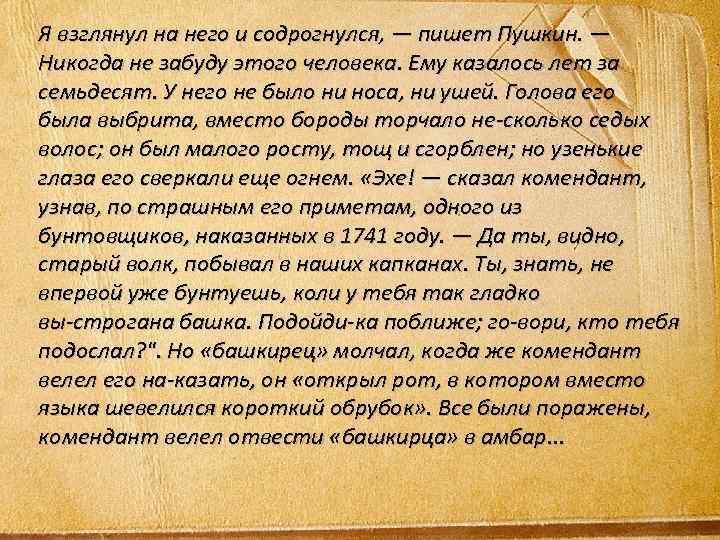 Я взглянул на него и содрогнулся, — пишет Пушкин. — Никогда не забуду этого