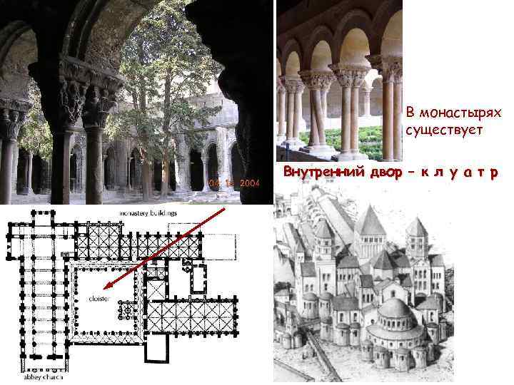 В монастырях существует Внутренний двор – к л у а т р 