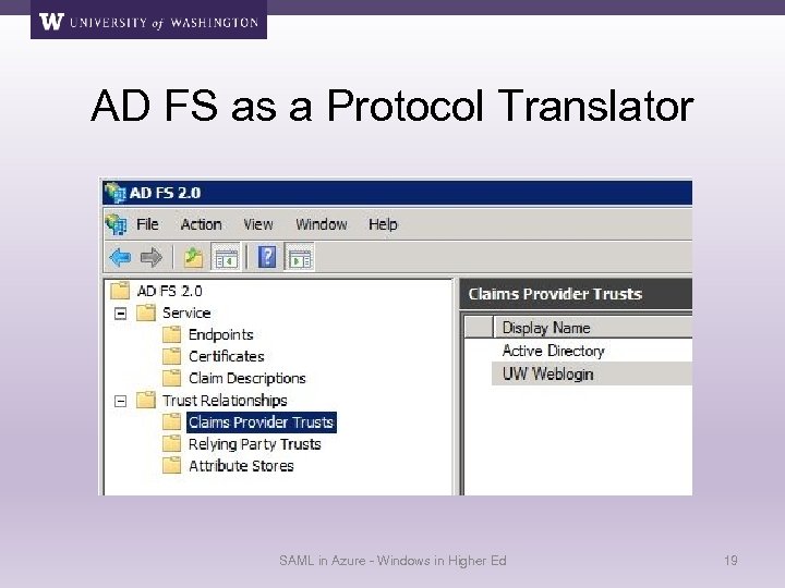 AD FS as a Protocol Translator SAML in Azure - Windows in Higher Ed