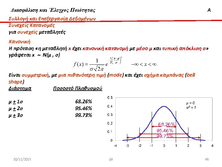 Διασφάλιση & ‘Ελεγχος Ποιότητας Διασφάλιση και ΄Ελεγχος Ποιότητας Α Συλλογή και Επεξεργασία Δεδομένων Συνεχείς