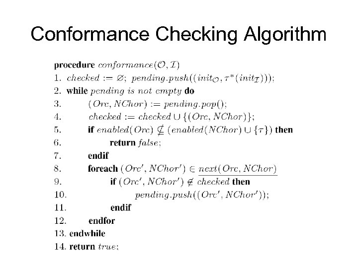 Conformance Checking Algorithm 