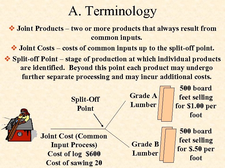 A. Terminology v Joint Products – two or more products that always result from