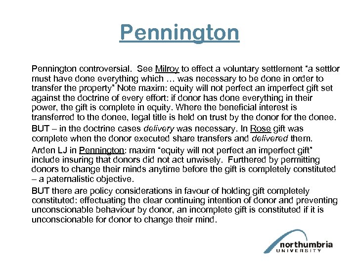 Pennington controversial. See Milroy to effect a voluntary settlement “a settlor must have done